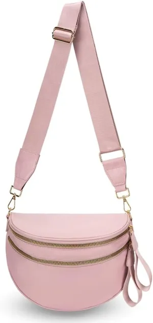 Checkered Crossbody Bum Bag for Women Nylon Checkereds Crossbody Bag Spacious Checkered Purse Bum Bag (Pink-A)