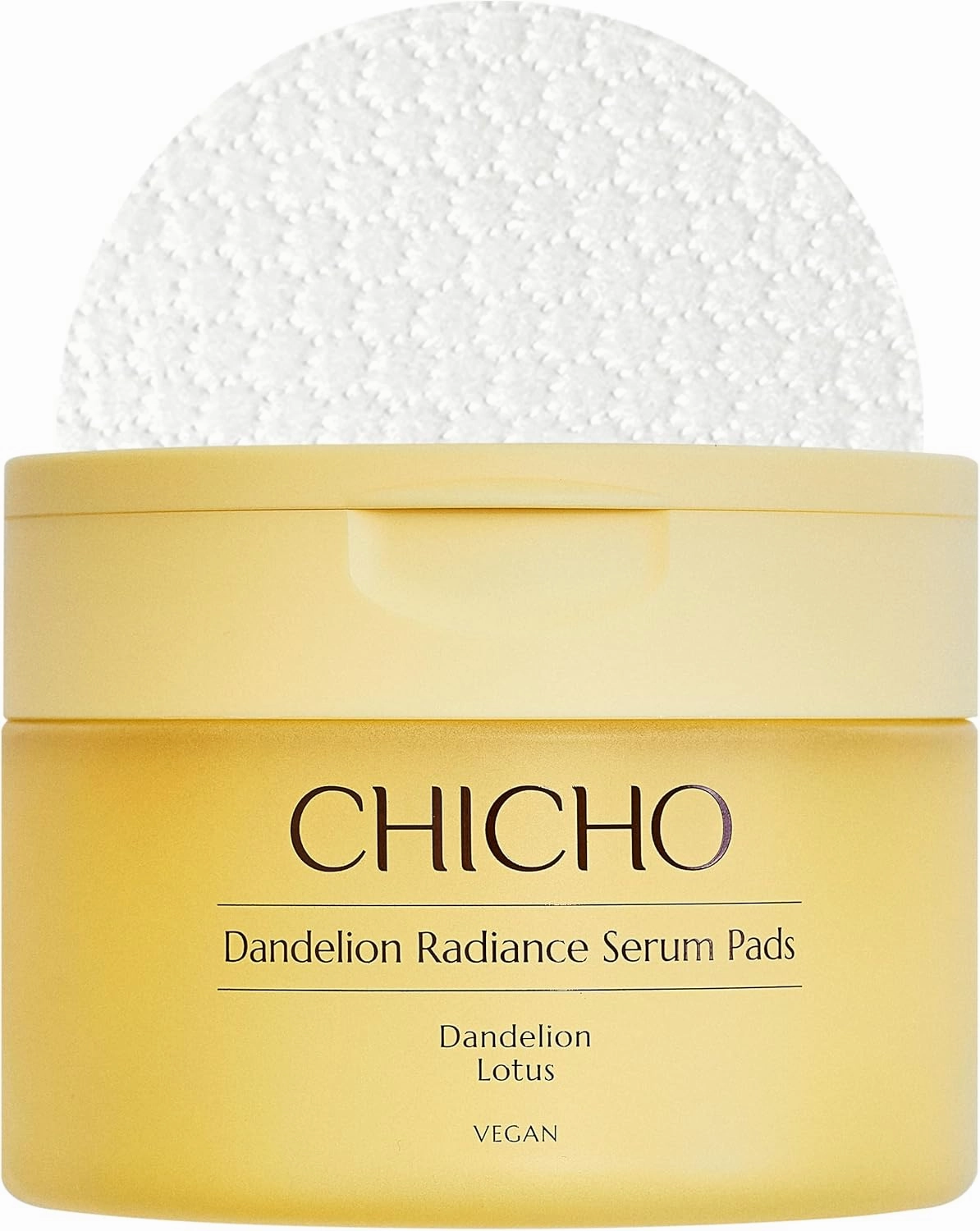 CHICHO Dandelion Radiance Serum Pads 80.2% Dandelion Biome Lotus Extract - Vegan Toner Pad for Radiant Skin - Natural Origin Fabric Sensitive Skin, Korean Skincare, 90 Pads