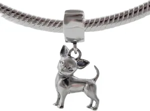 Chihuahua Mexican Dog 925 Sterling Silver Dangle Pendant X Charm Bead For Pandora & Similar Charm Bracelets or Necklaces