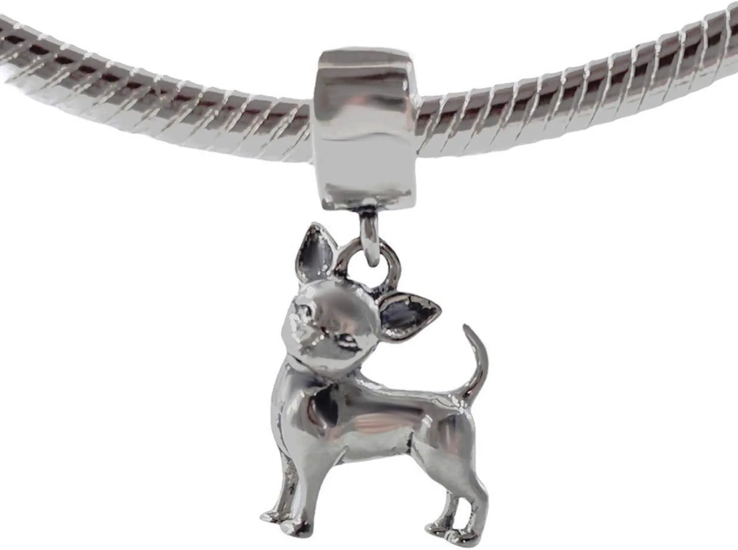 Chihuahua Mexican Dog 925 Sterling Silver Dangle Pendant X Charm Bead For Pandora & Similar Charm Bracelets or Necklaces