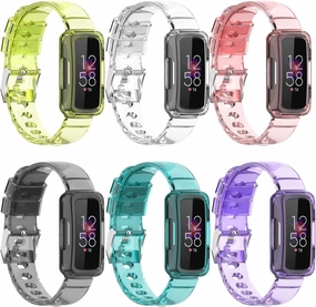 Chofit Protective Case with Strap Bands Compatible with Fitbit Luxe/Inspire 2 /Inspire/Inspire hr/Ace 2/Ace 3 Protective Bumper Case Cute Soft Watch Strap for Men and Women