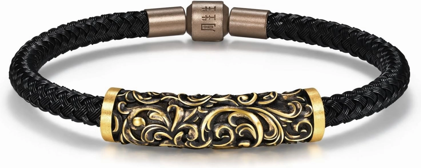 CHOW SANG SANG 999.9 24K Solid Gold Noir Bold Bracelet for Women & Men Size 17cm 95636B Price-by-Weight 22.45g Gold