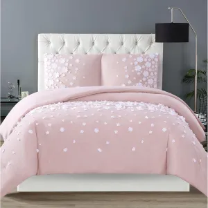 Christian Siriano NY Confetti Flowers Comforter Set, Twin XL, Blush Pink 2 Piece