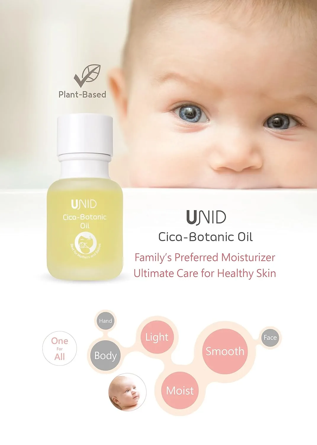 Cica Botanic Oil | Plant-Based Care for Stretch Marks & Sensitive Skin | Pregnancy Safe for Babies & Moms | Face & Body Moisturizer with Centella & Jojoba | 1.69 Fl Oz