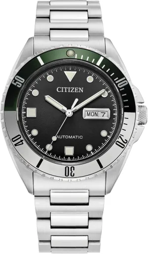 Citizen Men's Automatic Watch, Silver-Tone Stainless Steel Bracelet, Black Dial, 3 Hand Day/Date. (Model: NH7531-50E)