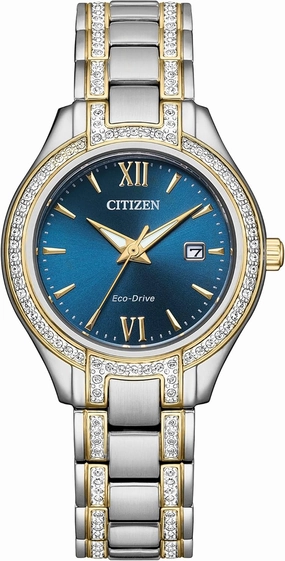 Citizen Ladies' Silhouette Crystal Eco-Drive Watch, 3-Hand Date, Stainless Steel, Spherical Mineral Crystal
