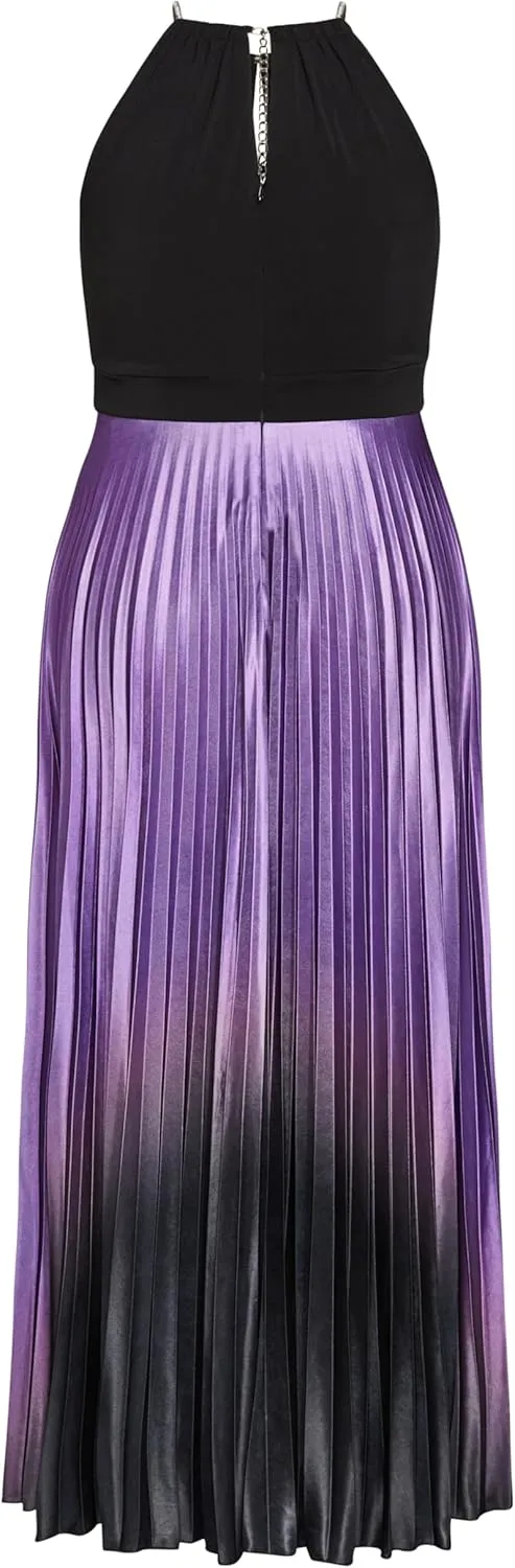 City Chic Women's Dress-Pleated Ombre Maxi