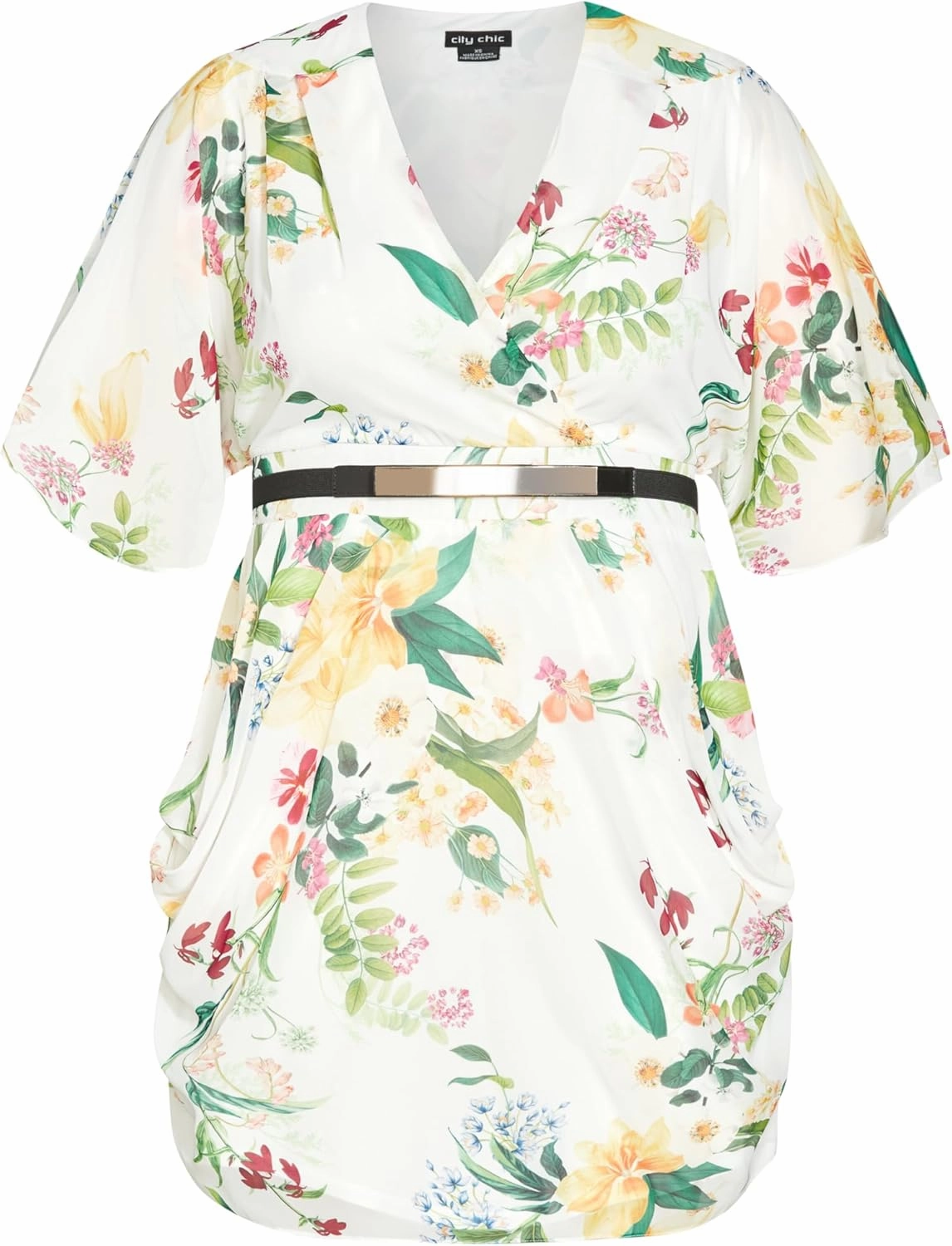 City Chic Women's Plus Size Dress Col Wrap PRT