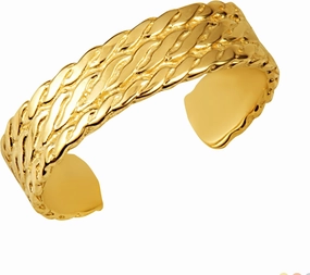 Claddagh Gold 10K and 14K Bold Milgrain Toe Ring Available in Yellow Gold and Sterling Silver