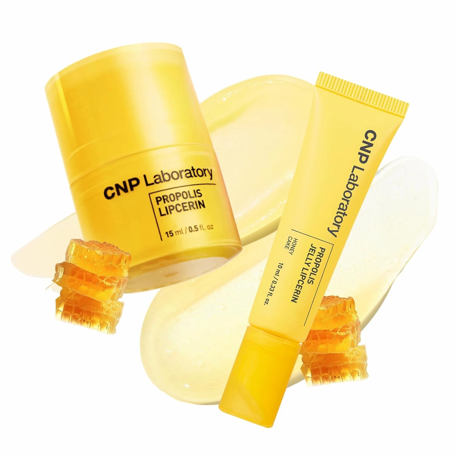 CNP Lip Butter x Jelly Duo - Original & Honey Cake Bundle | Hydrating Overnight Lip Mask & Gloss, 12hrs Long-lasting Moisture, Manuka Honey & Hyaluronic Acid, Gentle Exfoliation, Korean Skin Care