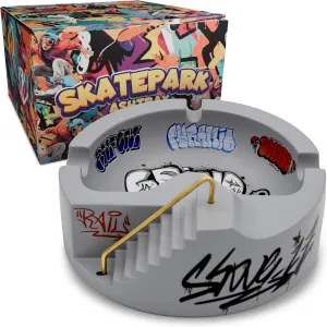 Concrete Skatepark Tray (Gold Rail) | USA Brand, Compatible with Mini-Tech Decks, Cool Accessory for Skaters