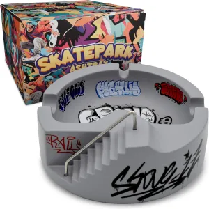 Concrete Skatepark Tray (Silver Rail) | USA Brand, Compatible with Mini-Tech Decks, Cool Accessory for Skaters