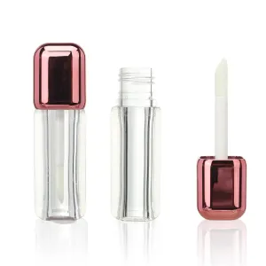 COSIDEA 14pcs Rose Gold 7ml Square big doe foot wand lip gloss tubes for DIY lipgloss containers tubes with thick wand