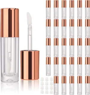 COSIDEA 30pcs 2.5ml Round Rose gold empty lip gloss tubes bulk with wand lipgloss bottle containers wholesale