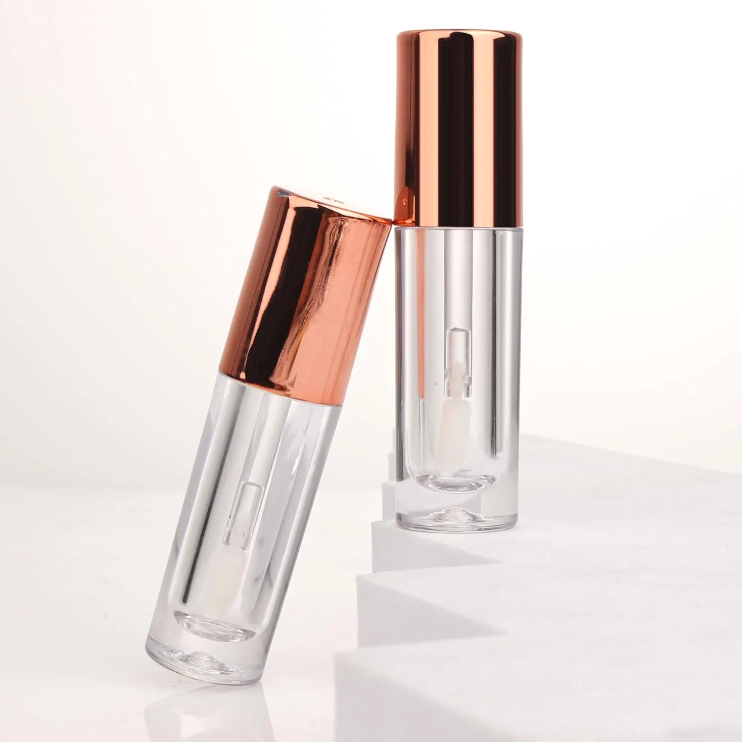 COSIDEA 30pcs 2.5ml Round Rose gold empty lip gloss tubes bulk with wand lipgloss bottle containers wholesale