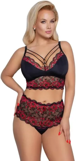 Cottelli Collection Bra and Brief Set (Size: 4XL)