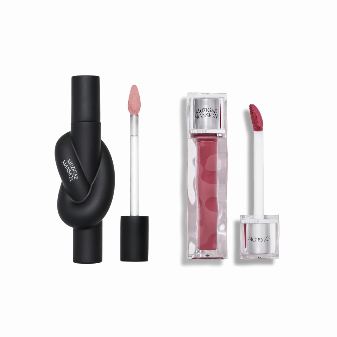 Cover & Shine Set - Grape Mauve, Tie up Cover Tint 03 Pink Step & Icy Glow 04 Divine, K-Beauty Matte Lip base Gloss