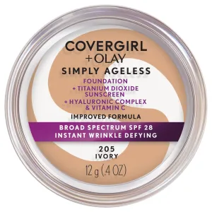 COVERGIRL OLAY Simply Ageless Instant Wrinkle-Defying Foundation, 205 Ivory