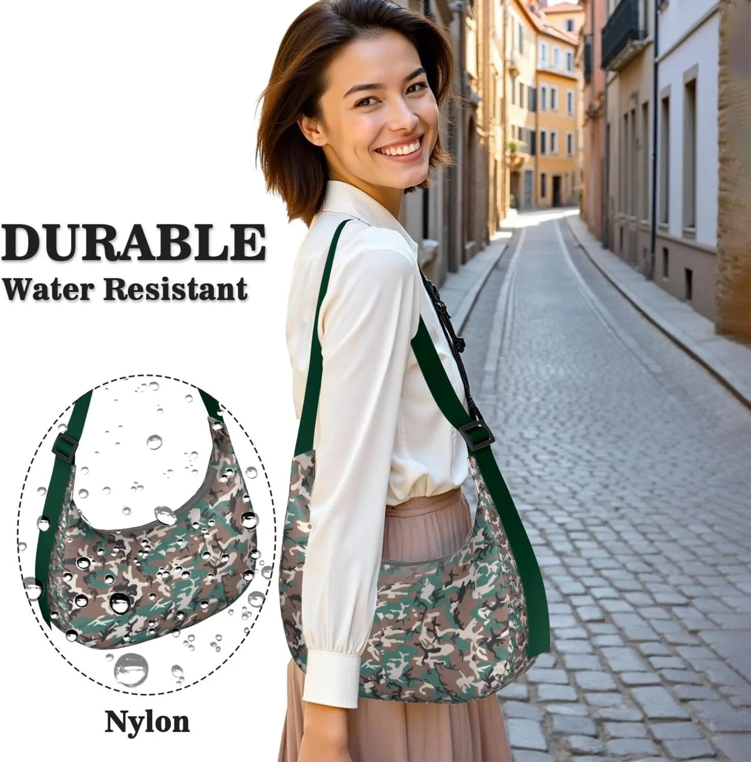 Crossbody Bag for Women Clutch HandBag with Zipper Closure for Women Underarm Purse with Adjustable Strap Zipper
