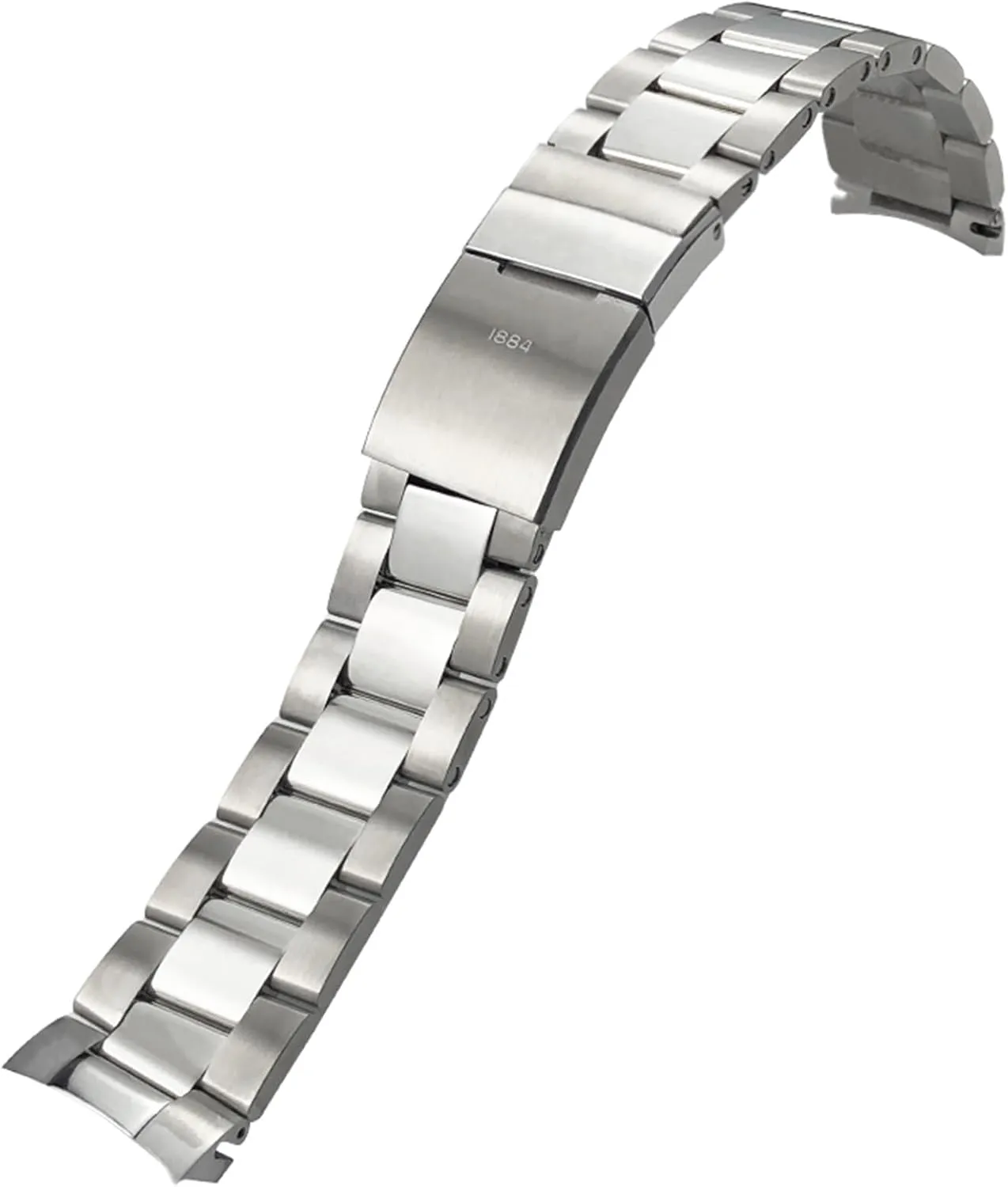 Curved End 22mm Stainless Steel Solid Watchband，For Breitling Avenger Silver Watch Strap Bracelets