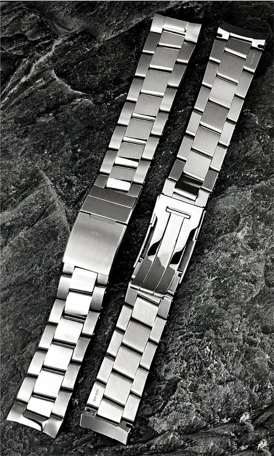 Curved End 22mm Stainless Steel Solid Watchband，For Breitling Avenger Silver Watch Strap Bracelets
