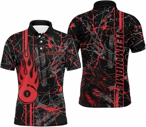 Customized 8 Ball Pool Crown Men Billiard Shirts, Gold and Black Billiard Team Shirts Pool Jerseys, Custom