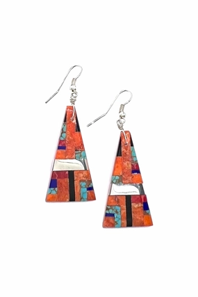 Daniel Coriz Santo Domingo Colorful Mosaic Inlay Earrings
