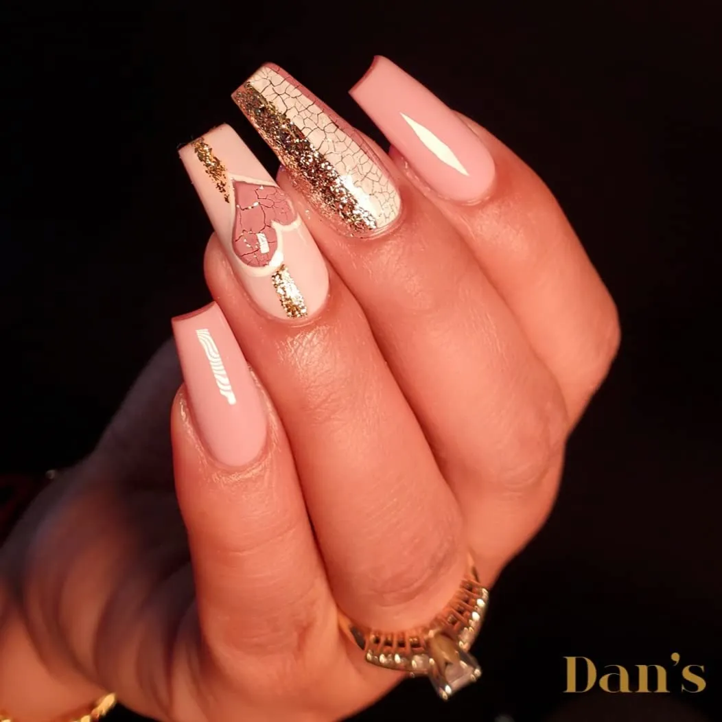 Dan's Nails Rose Gold Glitter Gel Polish