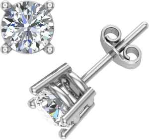 Diamond Earrings Studs 4 Prong Basket Settings Friction Back 10k Gold