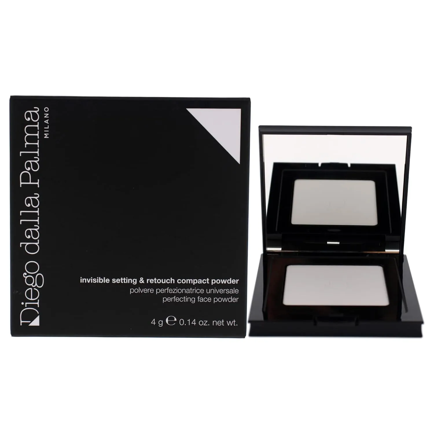 Diego dalla Palma Invisible Setting And Retouch Compact Powder - Lightweight And Sensorial Powder - Versatile Uses Both Pre And Post-Makeup - Oil-Absorbing Properties - 345 Transparent - 0.14 Oz