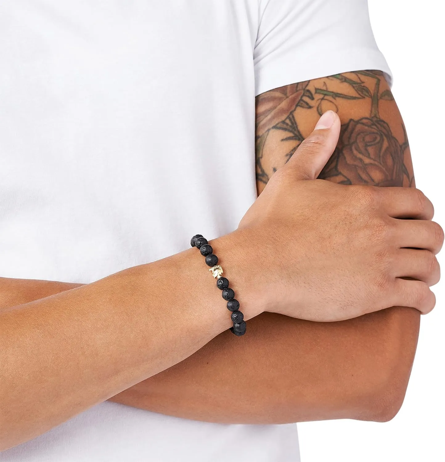 Diesel Stainless Steel and Beaded Bracelet for Men