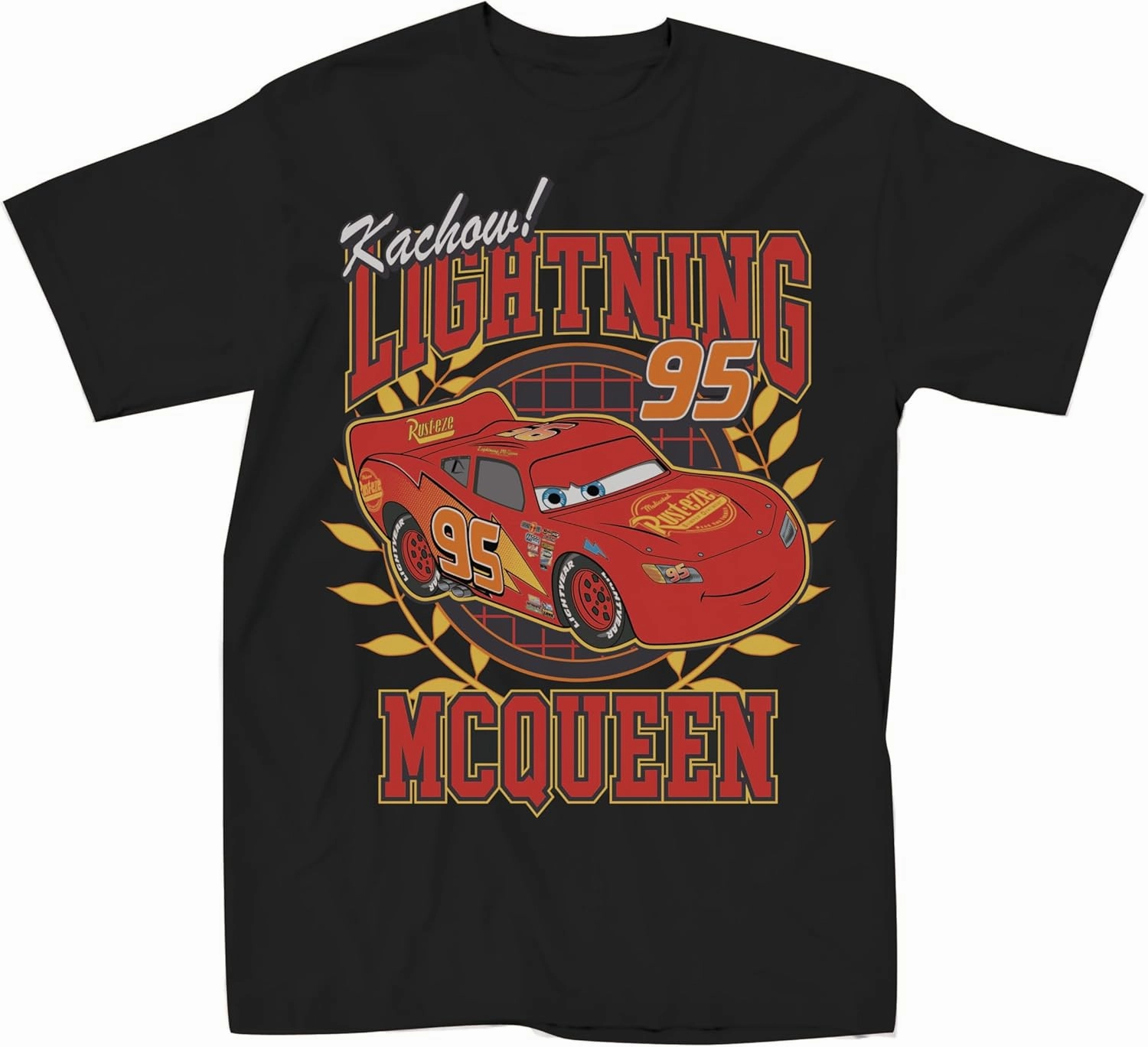 Disney Pixar Cars Lightning McQueen Kachow! Adult T-Shirt