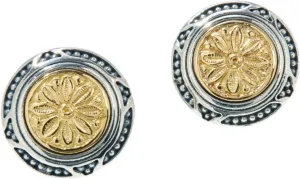 Dome Sterling Silver and 18k Gold Earrings SKKJ709-130