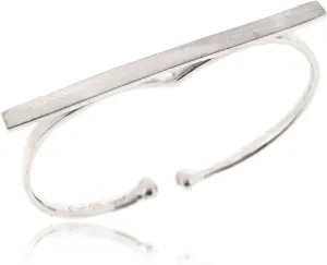 Double Finger Band Ring for Women – 925 Sterling Silver Rhodium Plated, Adjustable Modern Statement Jewelry, Minimalist & Nickel-Free Design