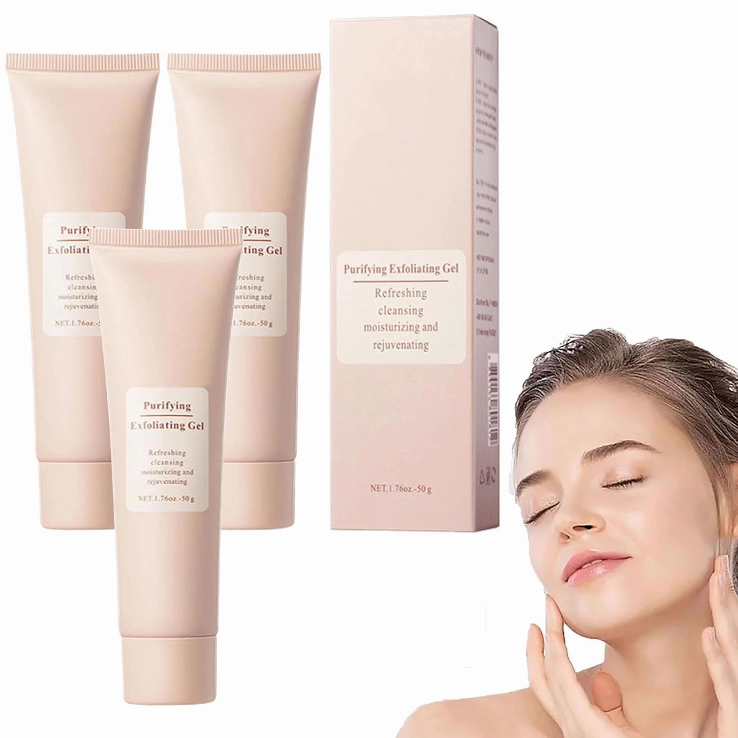 Dpoiex Exfoliating Gel, Purifying Enzymes Exfoliating Gel, Gentle Body Scrubber Moisturizing Gels, Deep Cleansing Face and Body Exfoliatings Scrub Gels for All Skin (3Pcs, s)