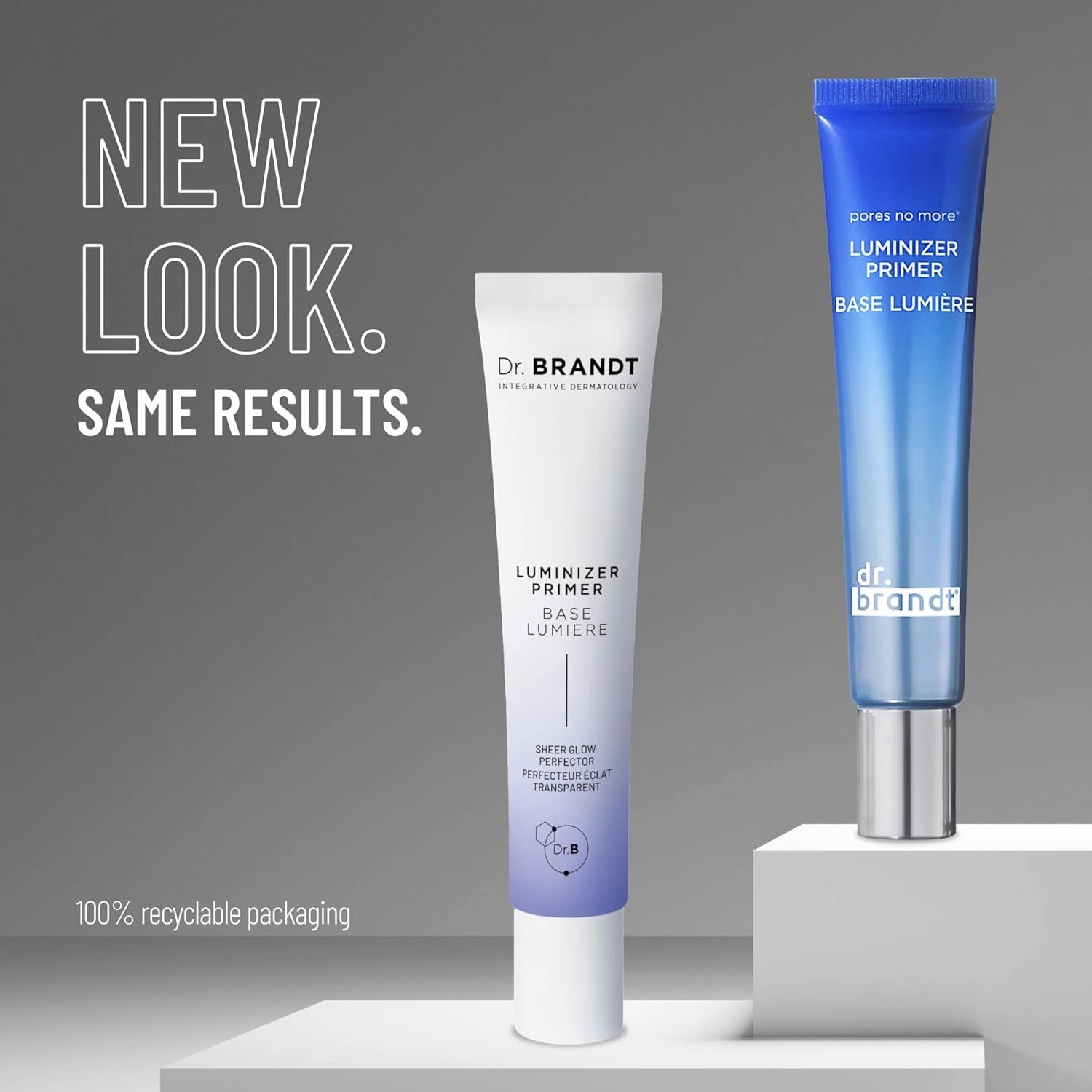 Dr. Brandt Pores No More Luminizer Primer - Blurs the Appearance of Pores & Imperfections, Provides a Smooth Canvas for Foundation   a Glowing, Flawless Complexion - 1 fl oz, Pack of 2