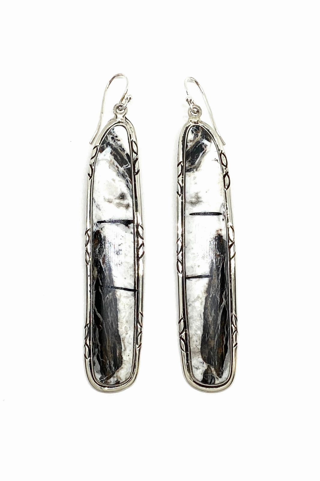 Dramatic White Buffalo Freeform Earrings