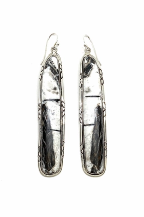 Dramatic White Buffalo Freeform Earrings