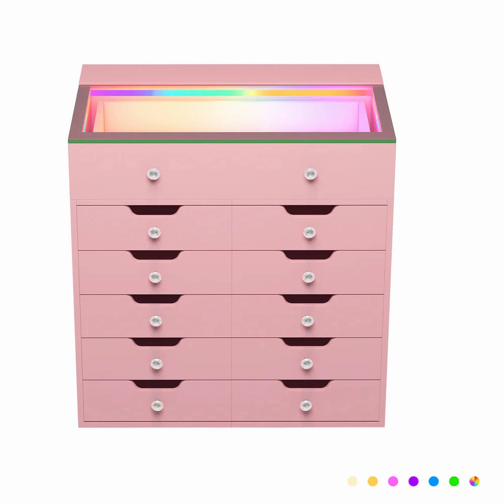 Drawer Chest with RGB Lighting and USB Ports