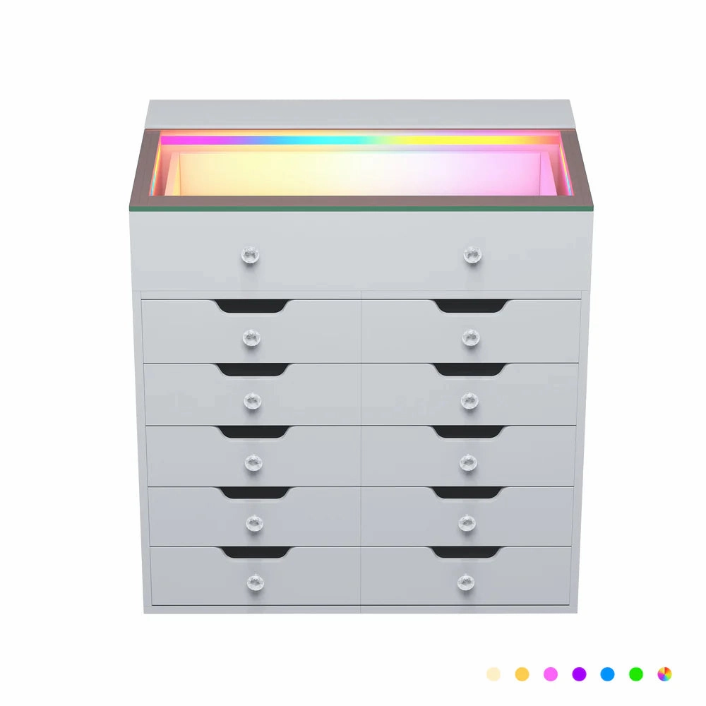Drawer Chest with RGB Lighting and USB Ports