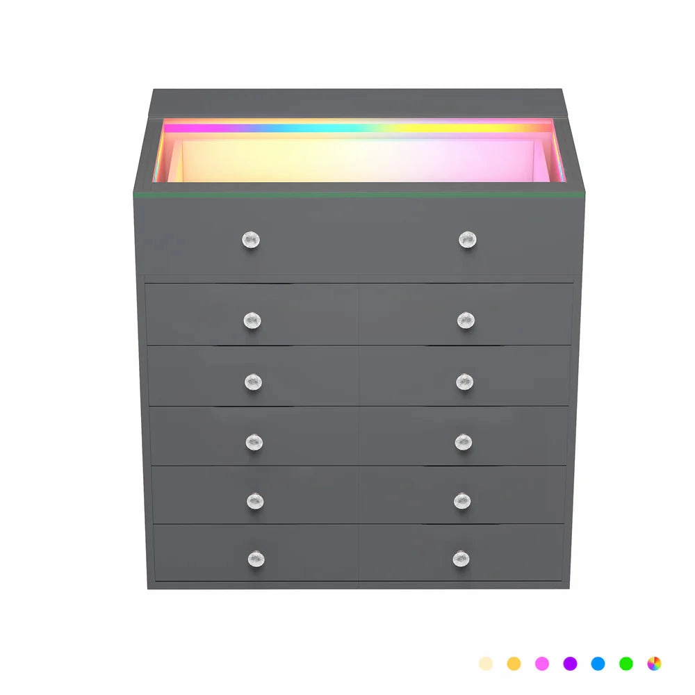 Drawer Chest with RGB Lighting and USB Ports
