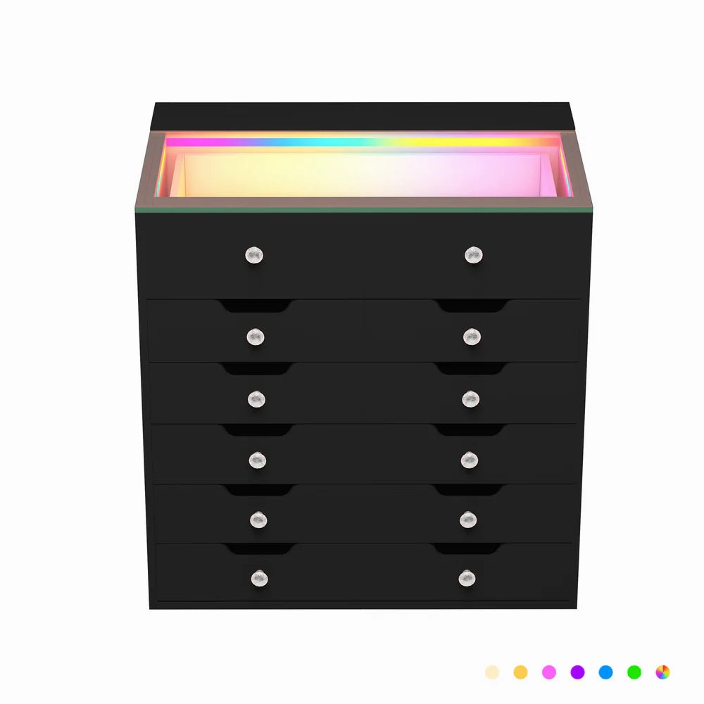 Drawer Chest with RGB Lighting and USB Ports