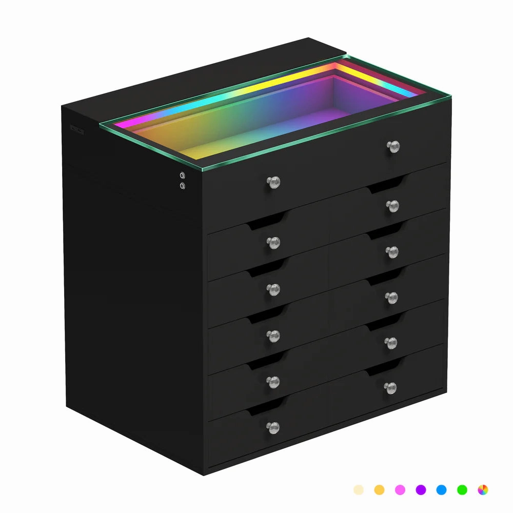 Drawer Chest with RGB Lighting and USB Ports