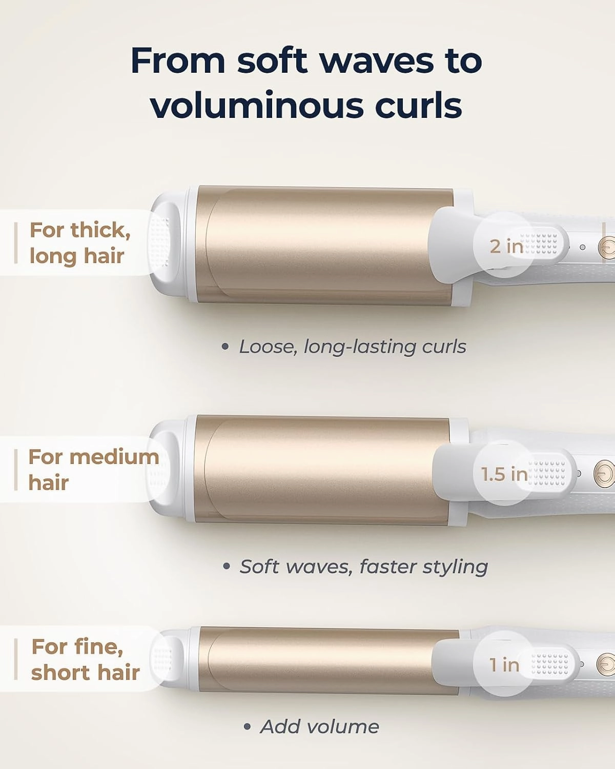 Dual-Voltage Curling Iron: 110V-240V 1 1/2 Inch Ceramic Wide Barrel 2-in-1 Curling Iron for Women - Europe Travel for Long/Medium Hair