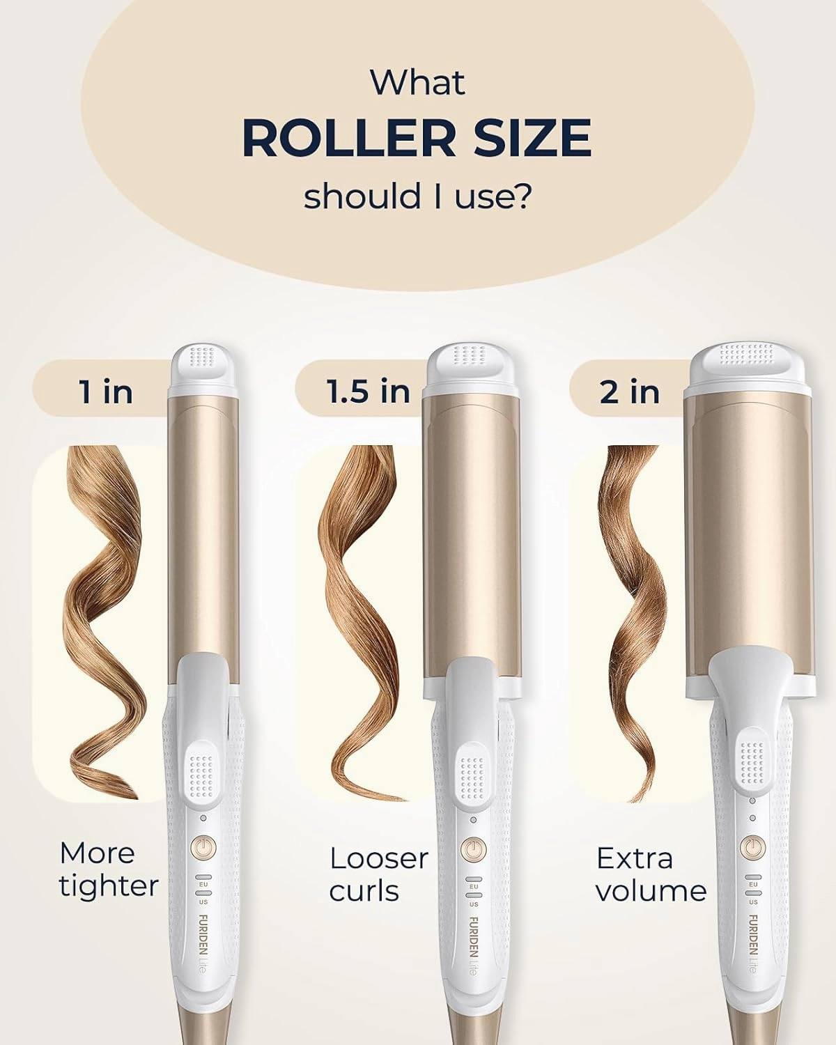Dual-Voltage Curling Iron: 110V-240V 1 1/2 Inch Ceramic Wide Barrel 2-in-1 Curling Iron for Women - Europe Travel for Long/Medium Hair