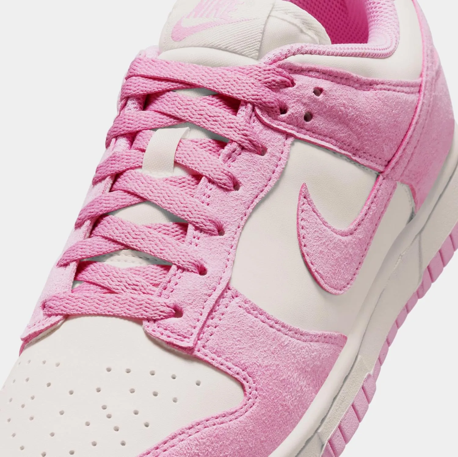 Dunk Low Next Nature Womens Lifestyle Shoes (Sail/Pink Rise/Sail) (HJ7673-101, Pink/White)