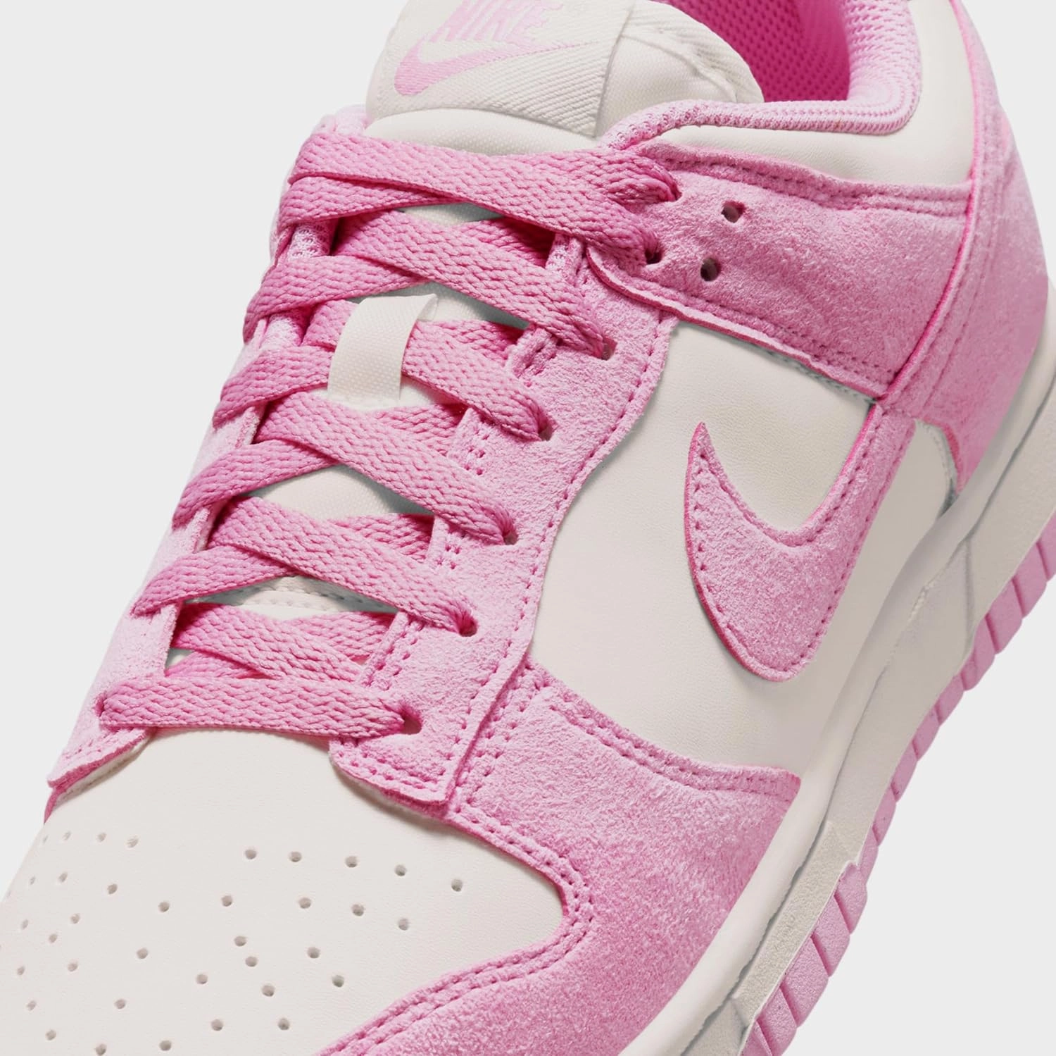 Dunk Low Next Nature Womens Lifestyle Shoes (Sail/Pink Rise/Sail) (HJ7673-101, Pink/White)