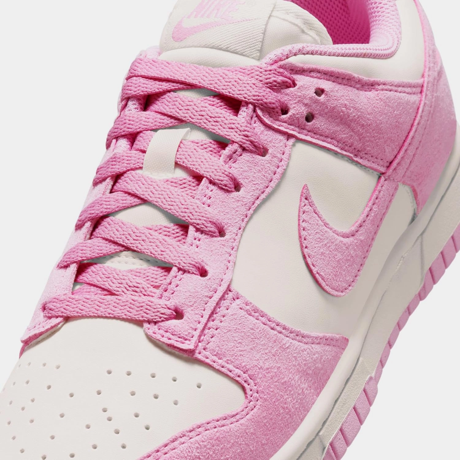 Dunk Low Next Nature Womens Lifestyle Shoes (Sail/Pink Rise/Sail) (HJ7673-101, Pink/White)