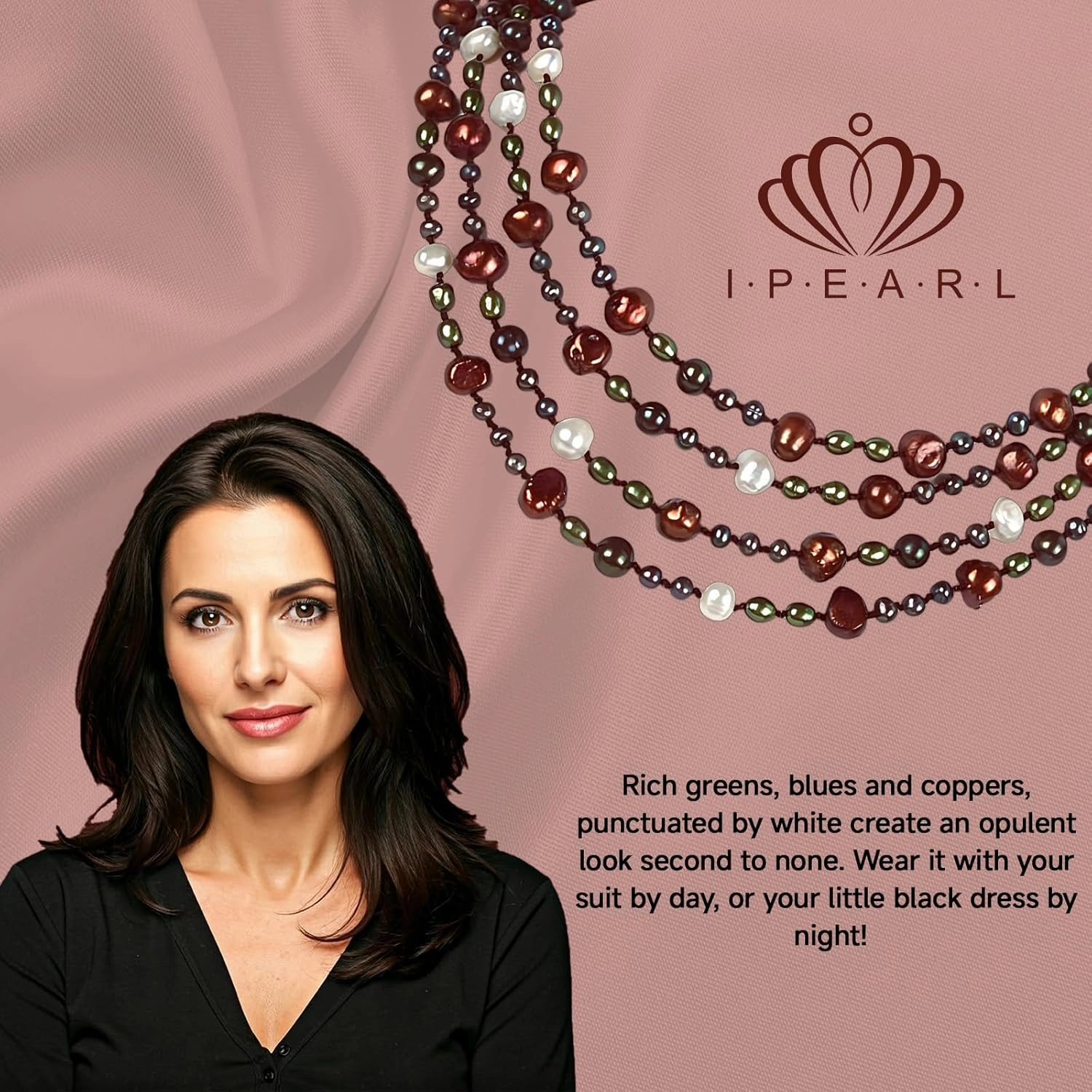 Elegant 24" Multi-Strand Freshwater Pearl Necklace with 4-5mm Multicolor Rice Pearls Silver Clasp, Gift for Mother, Wife, Anniversary Luxury Jewelry Gift