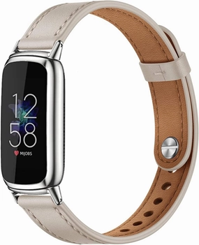 Elegant Slim Leather Bands Compatible for Fitbit Luxe Watch Band, Strap Wristband, Soft Bracelet Replacement for Fitbit Luxe Fitness and Wellness Tracker Women